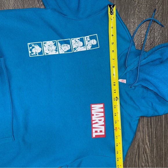 Marvel Mens Avengers Blue Hoodie Sweatshirt Graphic Small - Picture 9 of 9